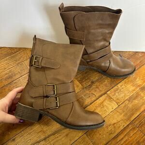 Brown Moto Boots